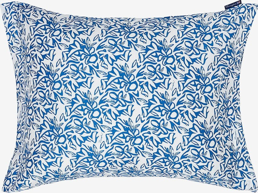 Putetrekk Flower Printed , Sateen - Blå