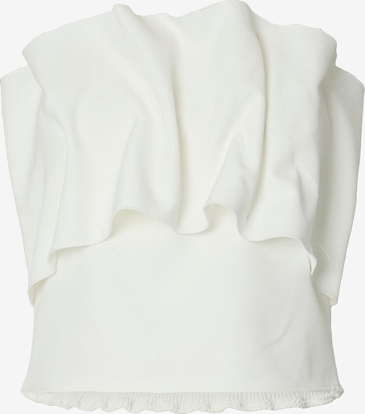 Topp slfVinelle Pleated Bandeau B - Hvit