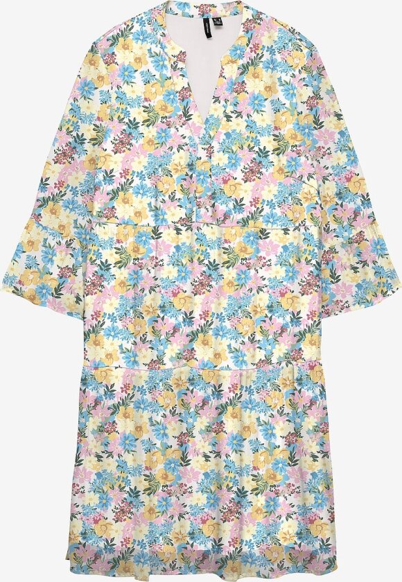 Kjole vmSmilla 3/4 Short Dress Wvn - Hvit