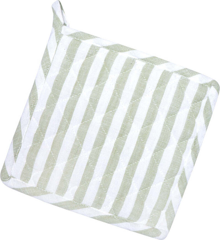 Tekstil Gryteklut 20x20cm Striper Lys Grønn/Hvit