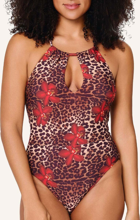 Leopard Flower Shine badedrakt uten bøyle, leopard, Størrelse: 44, Kvinner