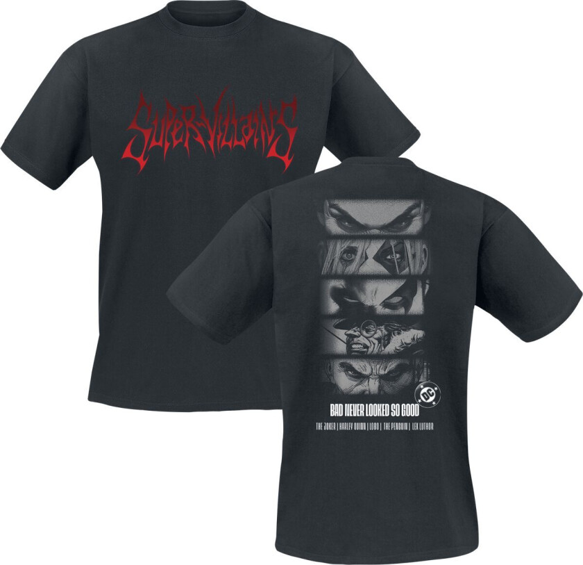 T-skjorte - Super Villains - M til 3XL - Herrer - svart