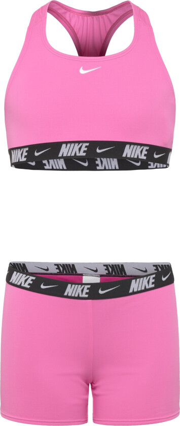 Nike Logo Tape Racerback Bikini & Short Set - Pink - 160-170