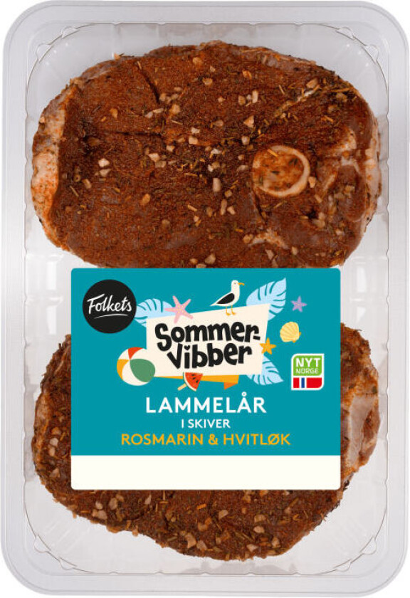 Lammelår skivet Krydrede skiver av lammelår med smak av urter og hvitløk.