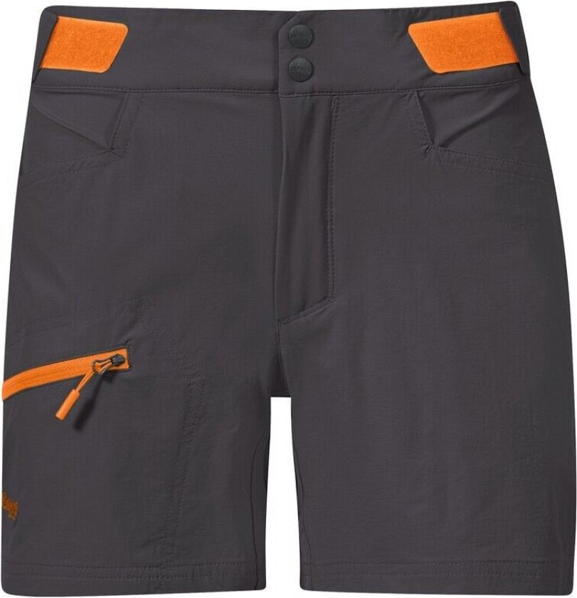 Bergans Of Norway Cecilie Mountain Softshell Shorts Dame Solid Dark Grey/Cloudberry Yellow XS
