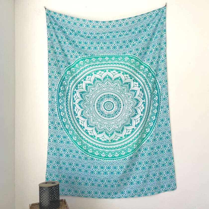 Bilde av Store badehåndklær for voksne - Mandala-stil, lett og kjent - Sandtett strandteppe - Turkis, 130 x 150 cm