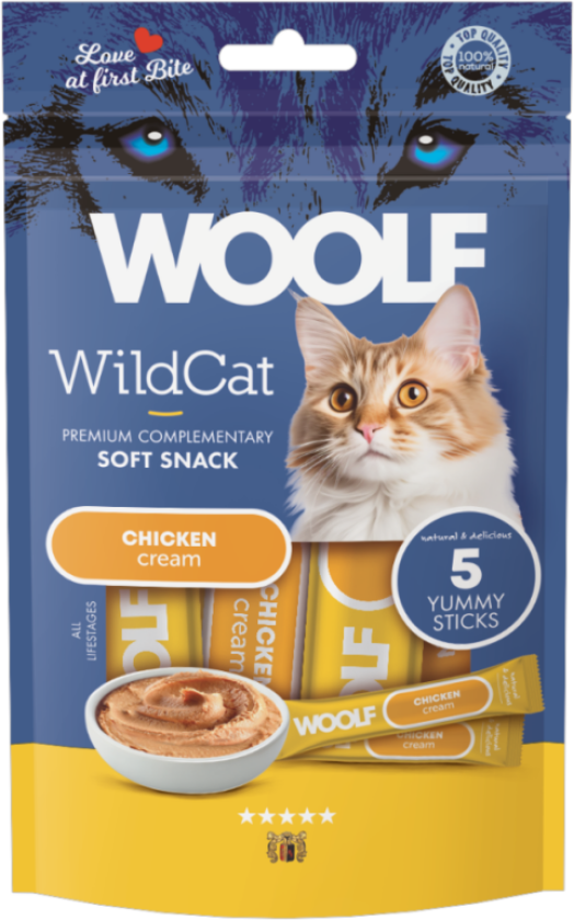 Wildcat Cream - Chicken 5-pack - Katt - Kattegodteri & kattegress - Belønningsgodbiter katt - WOOLF