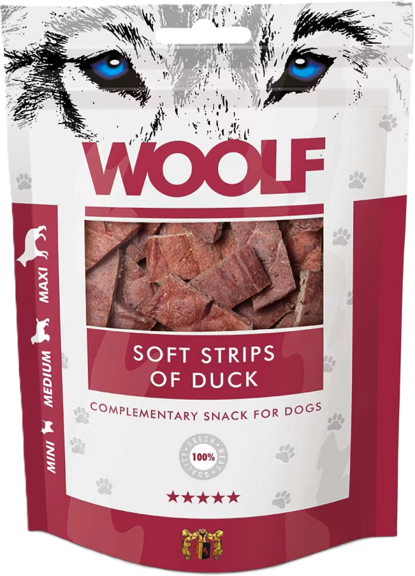 Soft Strips of Duck 100g - Hund - Hundegodbiter & tyggebein - Belønningsgodbiter for hund - WOOLF