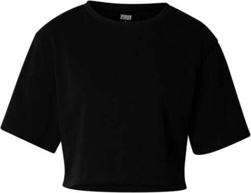T-skjorte - Terry Crop Topp for Kvinner - XS til 4XL - Damer - svart