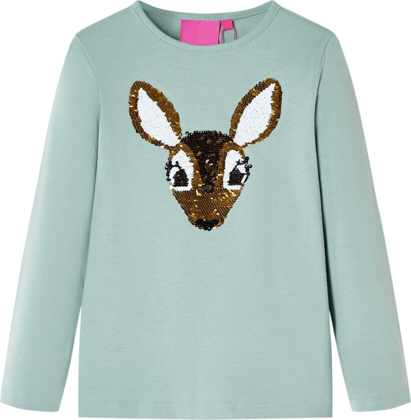 T-skjorte for barn med lange ermer medium mynte 116