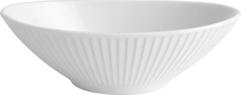 Plissé skål oval Hvit