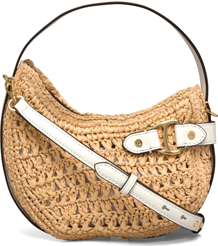 Woven Straw Small Tasha Crossbody Bag - Beige - ONE SIZE
