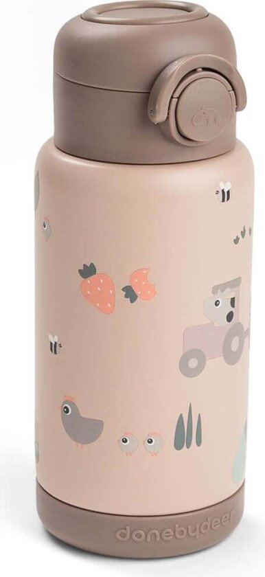 Insulated straw bottle - Tiny farm Powder - 340 ml