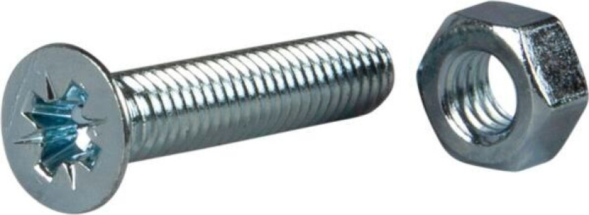 530084 Maskinskrue med mutter MFX, forsenket, FZB M6 x 60 mm, 6-pakning