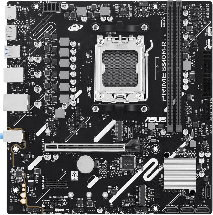 B840 AMD mATX motherboard DDR5 1xHDMI 1xDisplayPort 1xPCIe 4.0 2xM.2