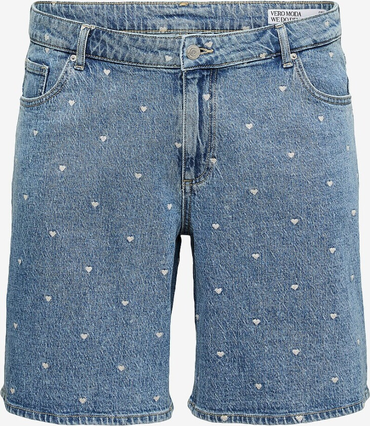 Jeans-shorts vmcTess HR Long Emb Ra375 - Blå