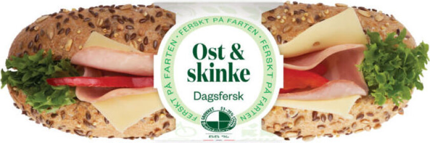 Baguette Påsmurt Grov Baguette med ost & skinke, perfekt på farten.