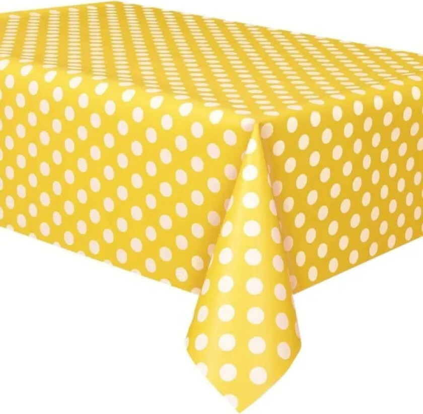 Rektangulær 137 x 183 cm prikket PEVA voksduk (gul)