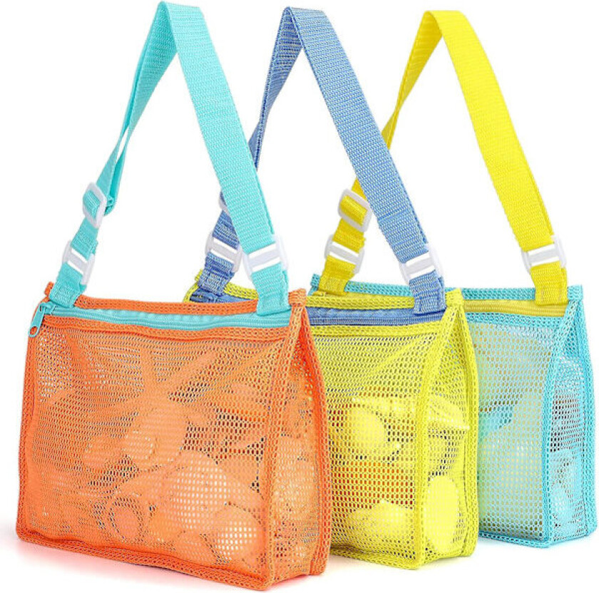 Strandleketøy Mesh Strandveske Barn Skjellinnsamlingsveske Strand Sandleketøy Tote For Å Holde Skjell Strandleketøy Sandleketøy Svømmetilbehør For Gutter Og Jenter