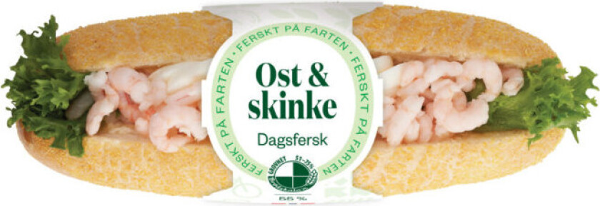 Baguette Påsmurt baguette med reker.