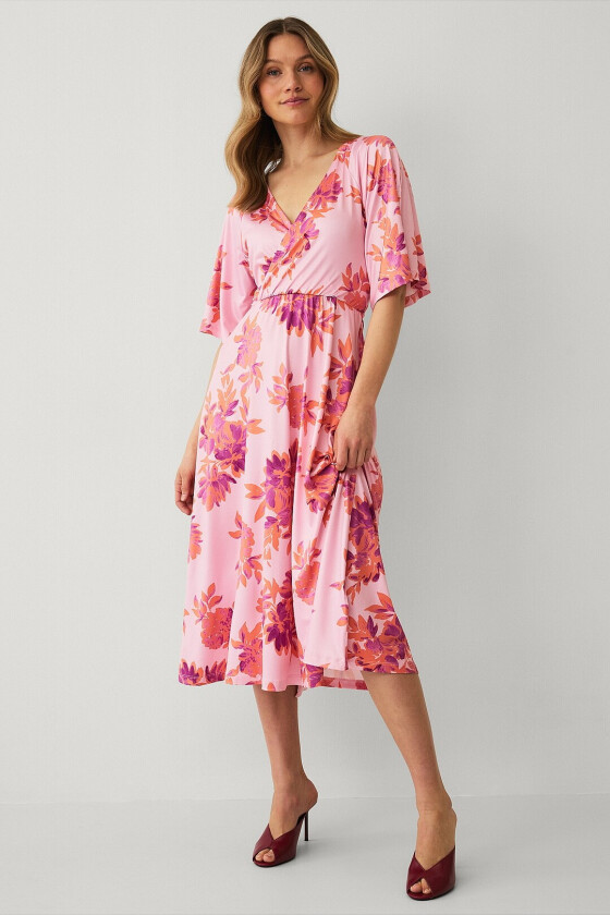 Kjole med knytbar stropp - Rosa