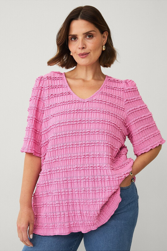 Topp med blondedetaljer - Rosa