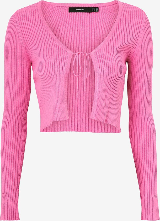 Kardigan vmGlory Rib LS Tie String Cardi - Rosa