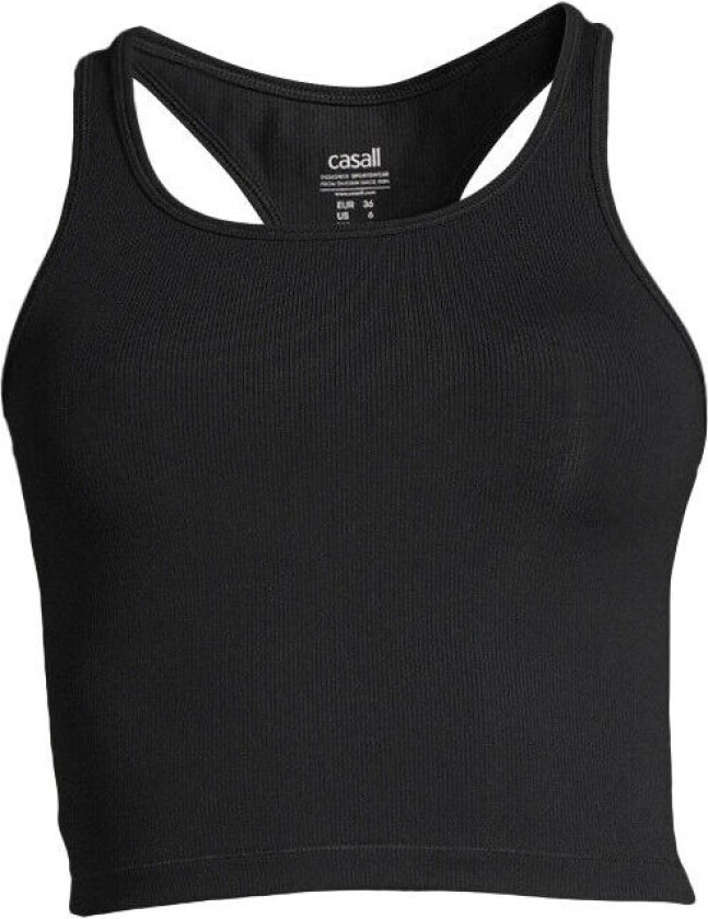 Women's Bold Rib Crop Tank 42, Black