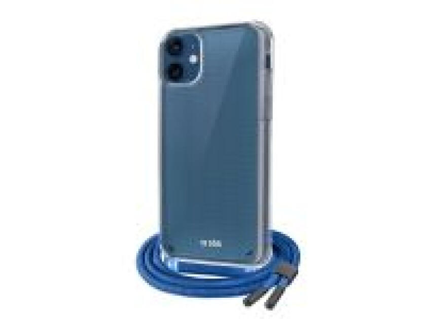 cover med halsrem til iPhone 12 / 12 Pro®. Gennemsigtig/blå
