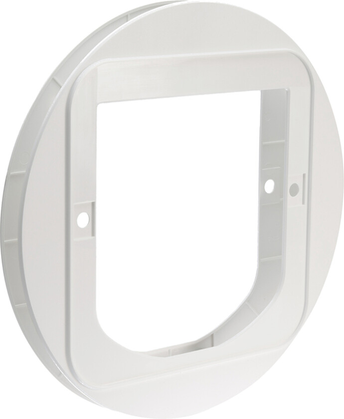 Adapter for montering glass/stål katteluke standard Hvit