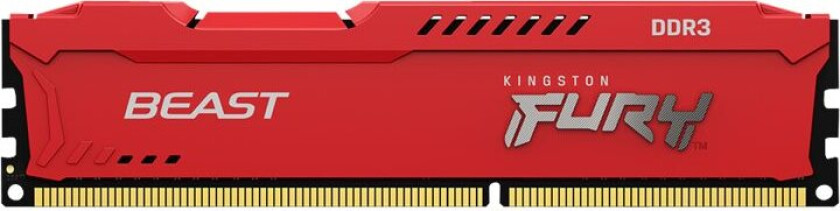 Kingston FURY Beast - DDR3 - modul - 8 GB - DIMM 240-pin - 1866 MHz / PC3-14900 - CL10 - 1.5 V - ikke-bufret - ikke-ECC - rød