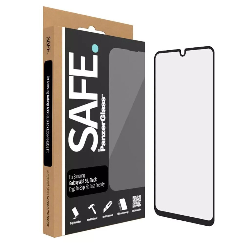 Samsung Galaxy A33 (5G) Edge-to-Edge Fit Beskyttelsesglass - Case Friendly - Gold Strength - Gjennomsiktig