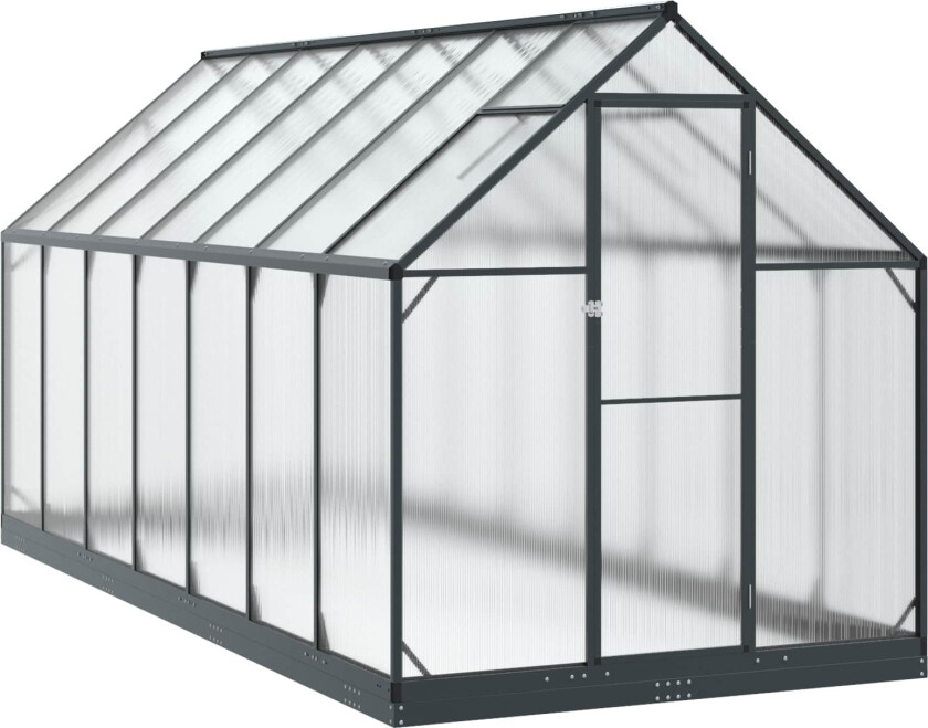 Bilde av Hage Drivhus med dør med lås Antrasitt 183,5 x 423,5 x 207 cm