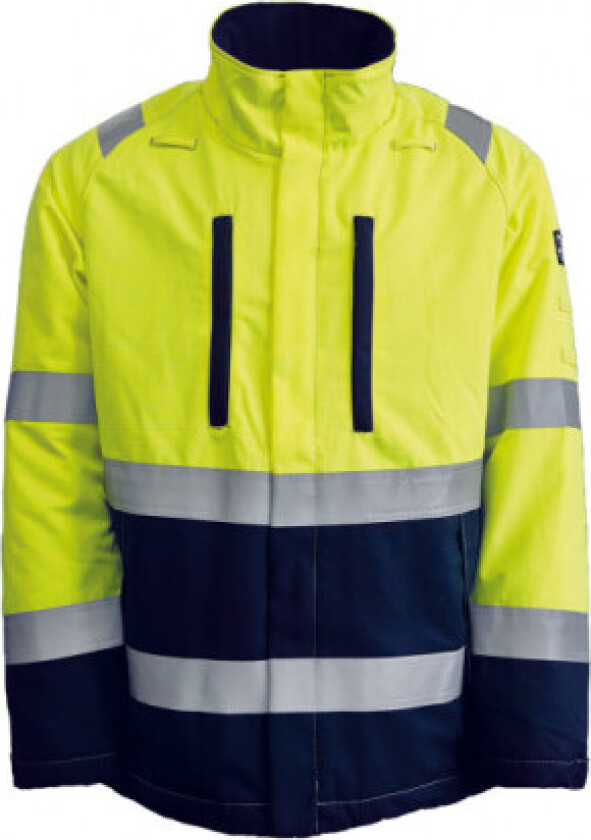 vinterjakke 580181, flammehemmende, gul/marine, størrelse 2XS