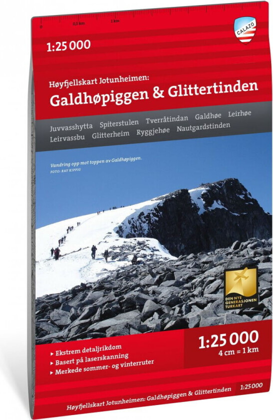 Høyfjellskart Jotunheimen : Galdhøpiggen & Glittertind