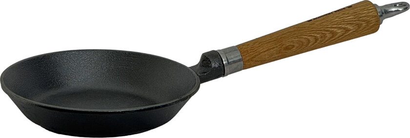 Exclusive Line støpejernsstekepanne 18 cm, oppbøyd kant, eik