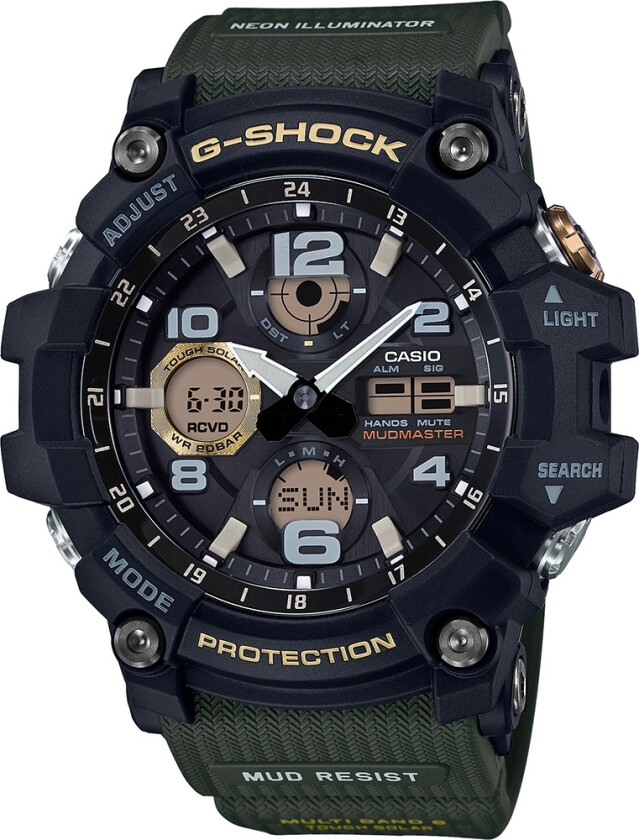 Gjør et inntrykk! - Casio G-Shock Mud Master GWG-100-1A3ER - Anadigi - Sort - Herreklokker - Resin - Mineral