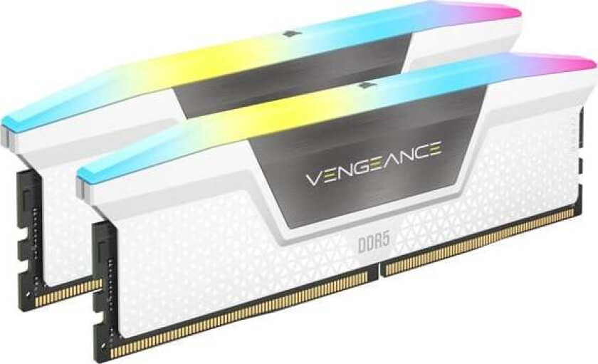 Vengeance RGB DDR5-5200 - 16GB - CL40 - Dual Channel (2 pcs) - AMD EXPO & Intel XMP - Hvit med RGB