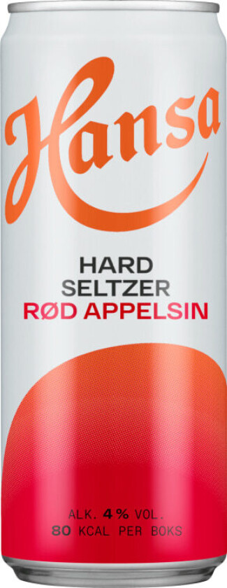 Hard Seltzer Hard Seltzer Rød Appelsin inneholder kullsyrevann, 4% alkohol og naturlig smak av sitrus frukter. Lett og forfriskende drikk med kun 80 kalorier per boks.