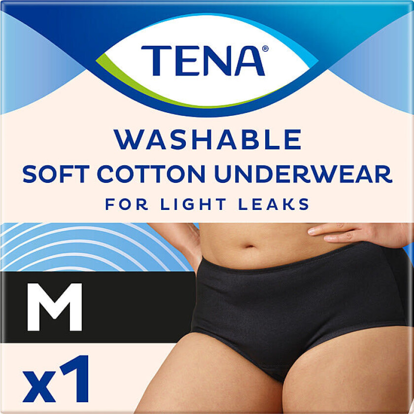 Truse Soft Cotton inkontinenstruser sikker mot lekkasjer og vaskbar. Myk økologisk bomull. Optimalisering av plassering og passform av absorberende område