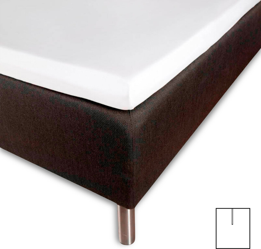 Konvoluttlaken med U-split 180x200 cm - 100% bomullssatin - Splitlengde 90 cm - Hvitt laken til topmadras - Borås Cotton Cloud satin laken