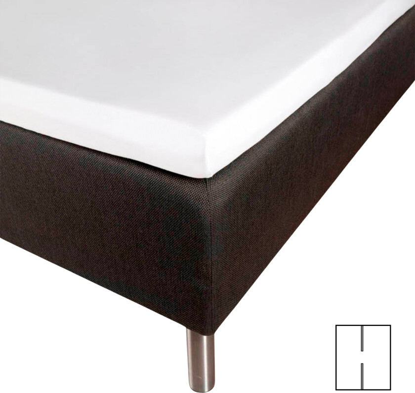 Konvoluttlaken med H-split 160x200 cm - 100% bomullssatin - Splitlengde 65 cm - Hvitt laken til topmadras - Borås Cotton Cloud satinlaken