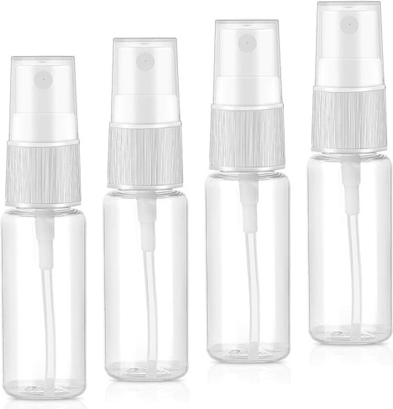 Stykker Tom Sprayflaske, 20 ml Tom Sprayflaske, Klar PET-plast Gjenbrukbar Tom Reiseflaske, for Lotion, Parfyme, Sjampo osv., Hvit, 9,1*2,4c