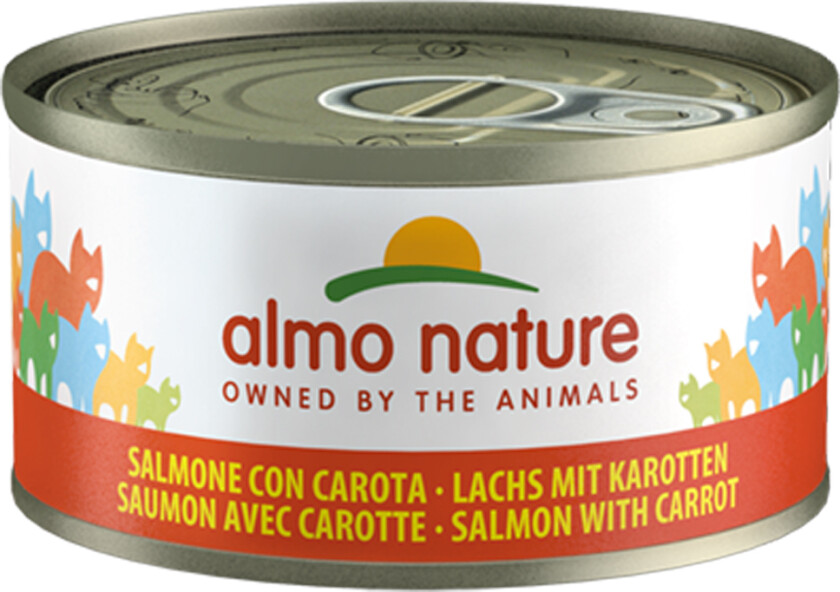 Almo Nature 6 x 70 g - Laks & Gulrøtter i gelè