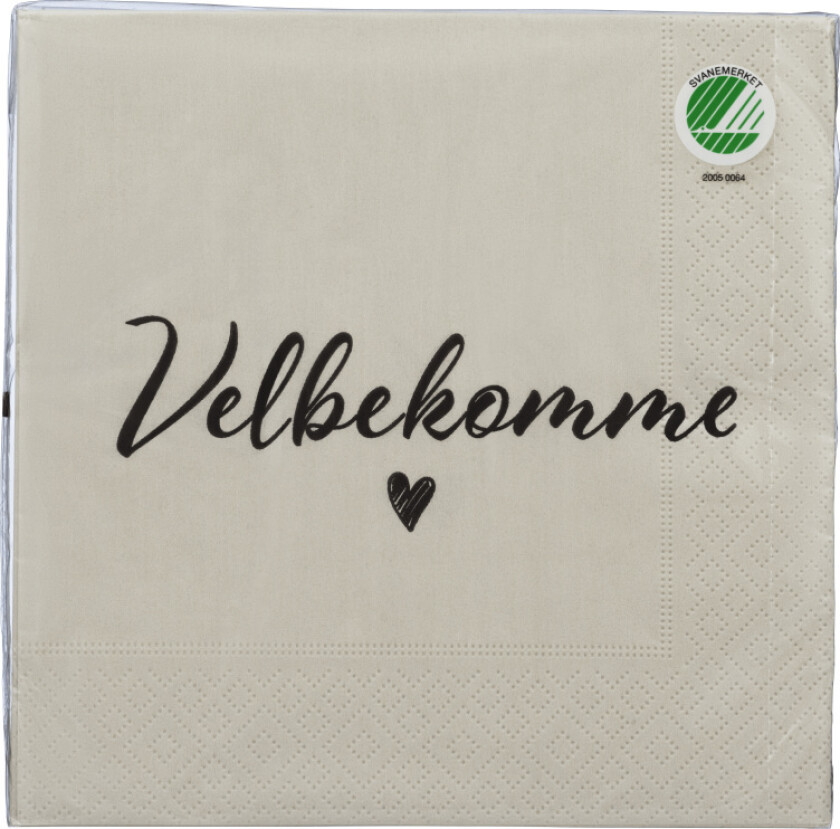 Serviett Lunsj Trelags lunsjserviett med design, 33x33cm, 20 stk. FSC og Svanemerket.