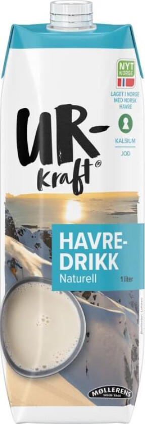 Havredrikk Ukraft Havredrikk av norsk havre er rik på kalsium vitamin D og B12 og kilde til jod og folat. Drikke smaker friskt og godt er uten tilsatt sukker.