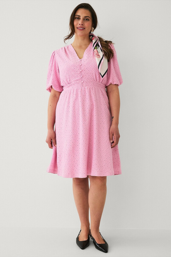 Kjole med bobleermer - Rosa