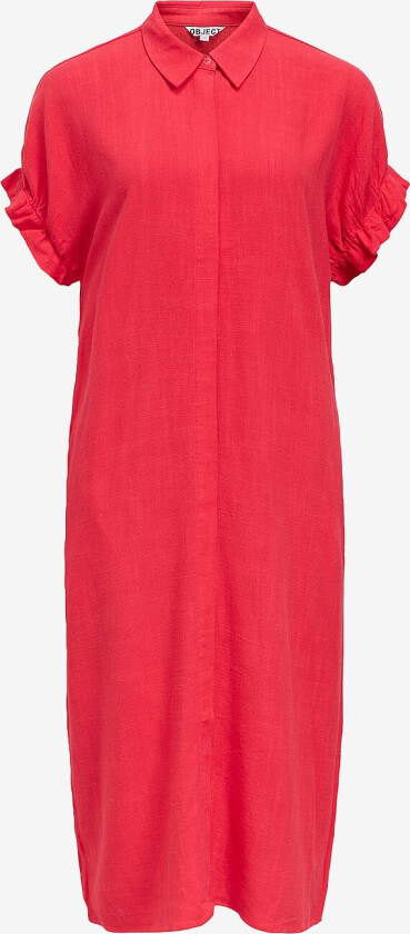 Skjortekjole objSanne Tiana S/S Dress - Rød