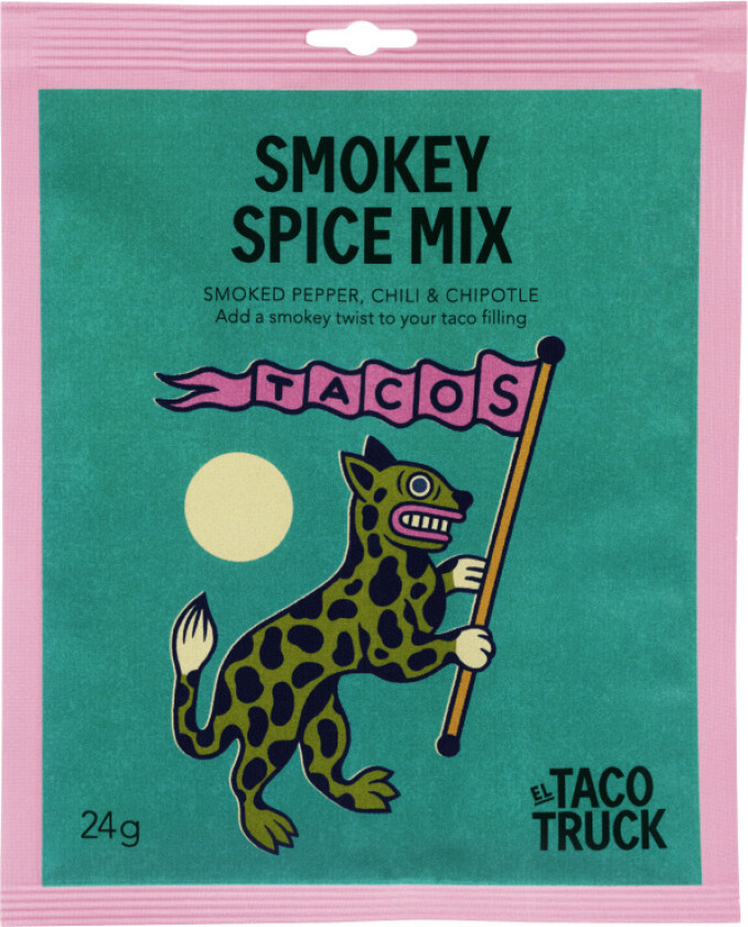 Smokey Spice Mix Smakfull og smokey krydderblanding fra med deilig smak av røykt pepper, chili og kummin.
Perfekt for å spice up din taco.