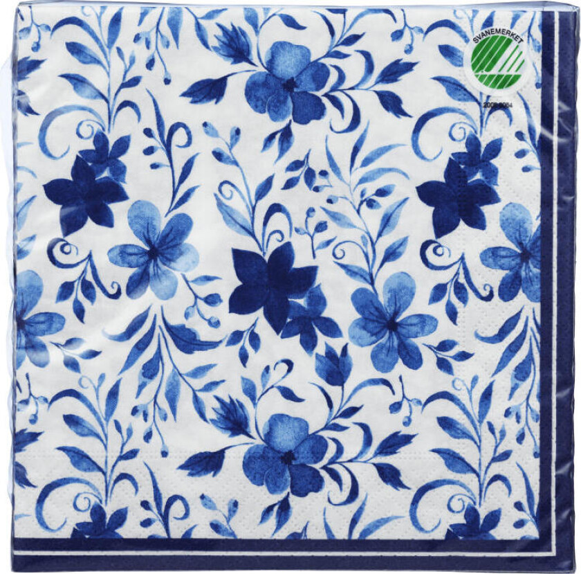 Serviett Lunsj Trelags lunsjserviett med design, 33x33cm, 20 stk. FSC og Svanemerket.